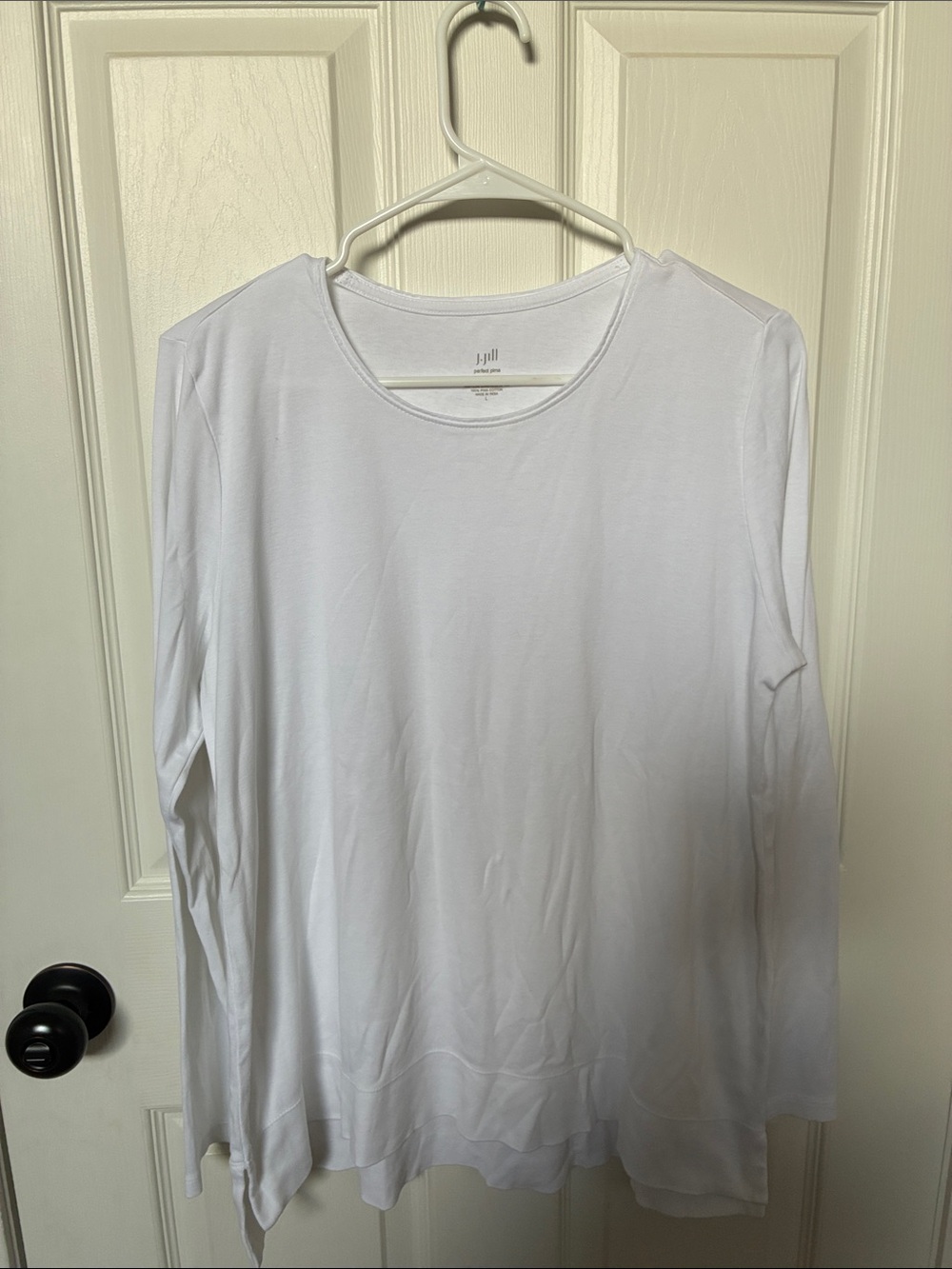 J. Jill White Pima Cotton High-Low Tee